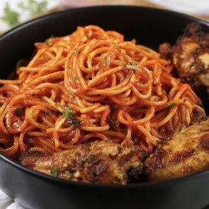 Peppered Jollof Spaghetti
