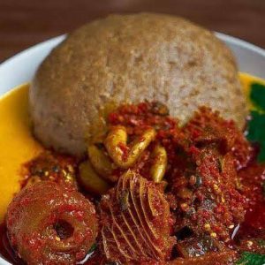 Amala, Gbegiri & Ewedu (with Assorted)